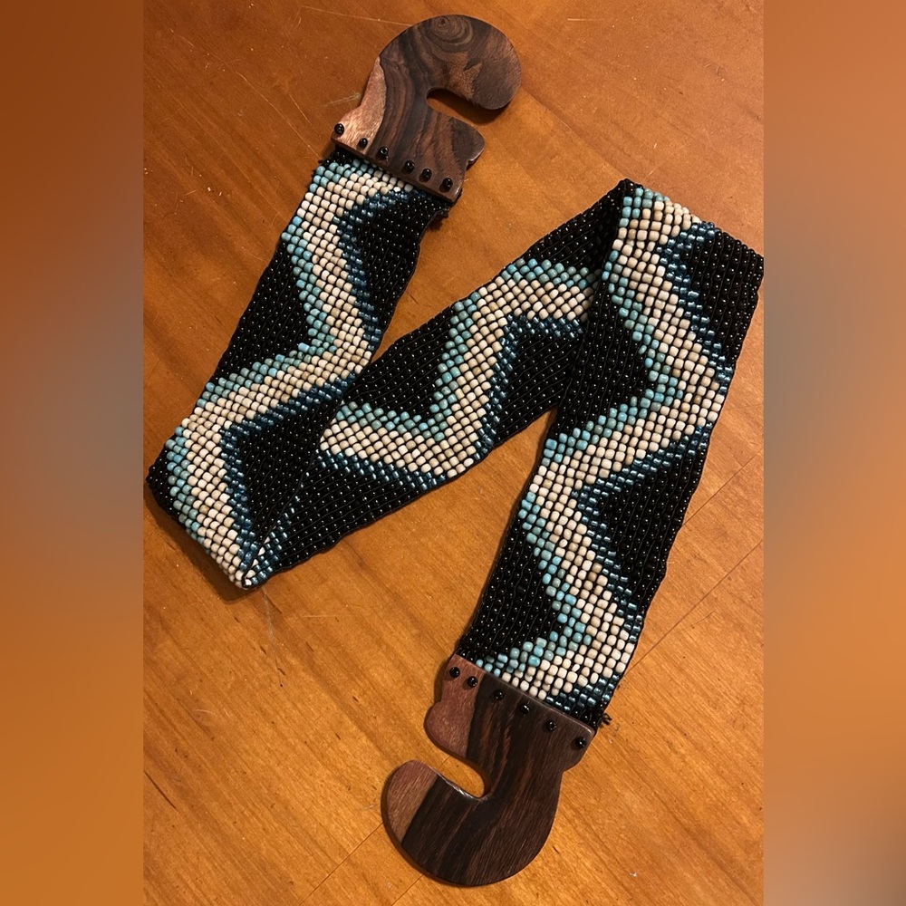 NWOT Hand Beaded Boho Belt from Bali 💙 One Size